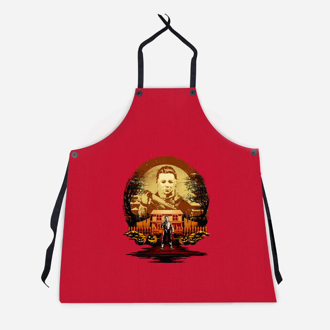 Attack Of Michael Myers-Unisex-Kitchen-Apron-hypertwenty