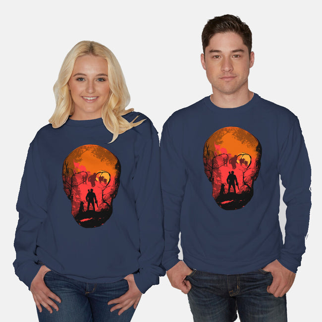 Evil Dead Fight-Unisex-Crew Neck-Sweatshirt-heydale