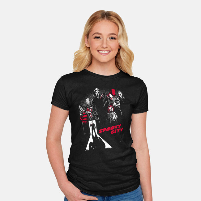 Spooky City-Womens-Fitted-Tee-Studio Mootant