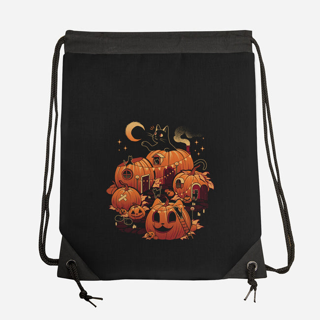 Pumpkin House Halloween-None-Drawstring-Bag-tobefonseca