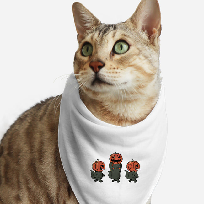 Halloween Pumpkin Kittens-Cat-Bandana-Pet Collar-tobefonseca
