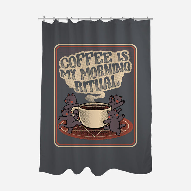 Coffee Morning Ritual Cats-None-Polyester-Shower Curtain-tobefonseca