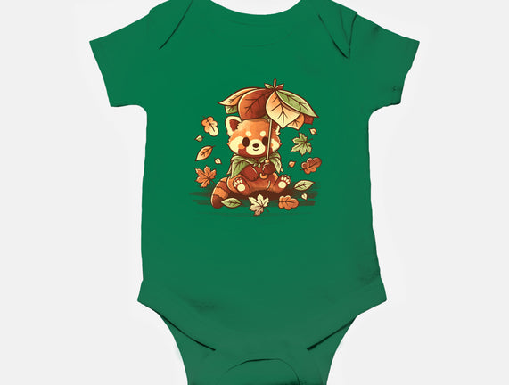 Red Panda Leaf Umbrella