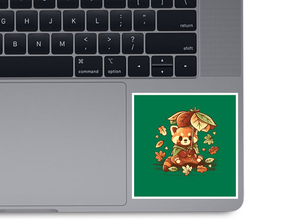 Red Panda Leaf Umbrella