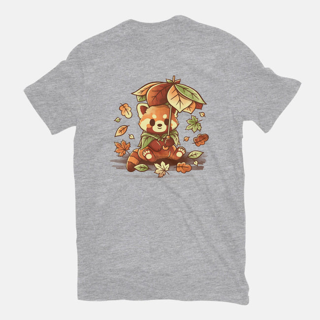 Red Panda Leaf Umbrella-Mens-Basic-Tee-NemiMakeit