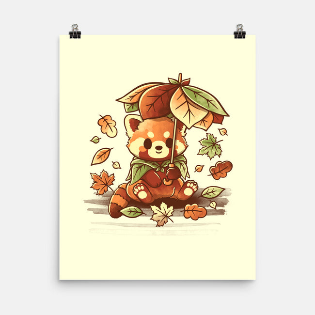 Red Panda Leaf Umbrella-None-Matte-Poster-NemiMakeit