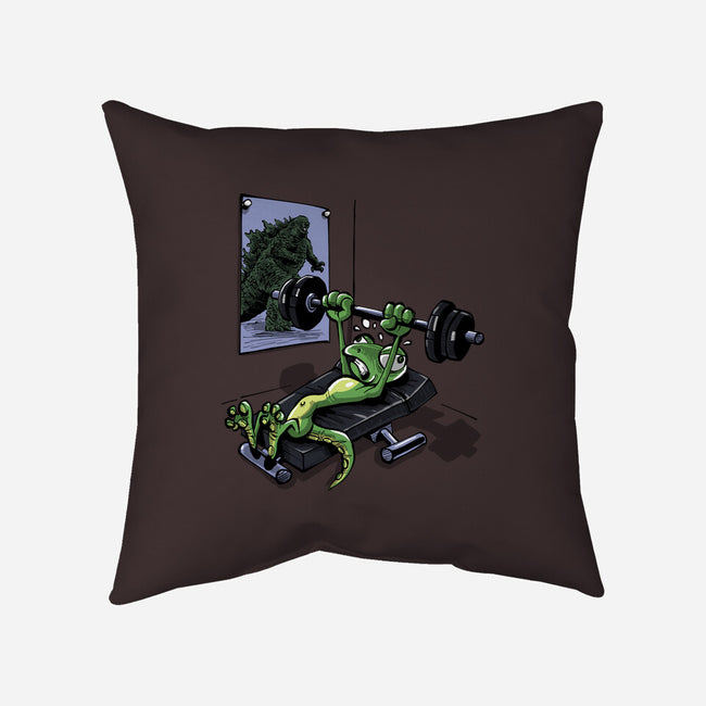 Training For Kaiju-None-Removable Cover-Throw Pillow-zascanauta