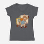Happy Triple Portrait-Womens-V-Neck-Tee-vp021