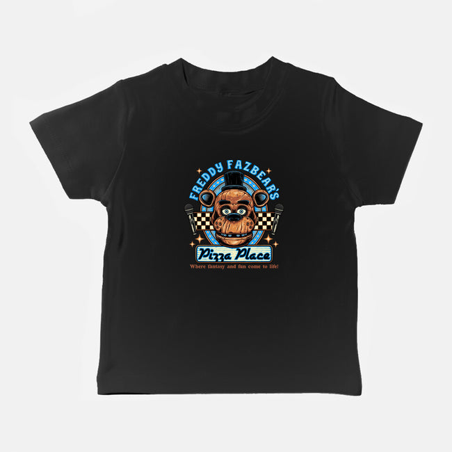 Freddy’s Pizza Place-Baby-Basic-Tee-momma_gorilla
