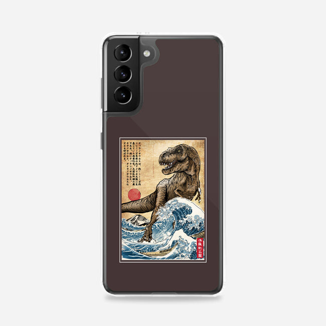T-Rex In Japan Woodblock-Samsung-Snap-Phone Case-DrMonekers
