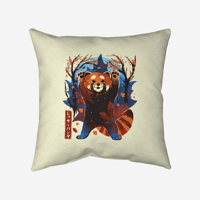 Red Panda In Autumn-None-Removable Cover w Insert-Throw Pillow-IKILO