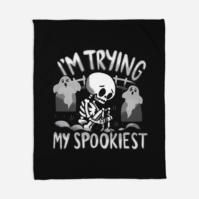 I'm Trying My Spookiest-None-Fleece-Blanket-Aarons Art Room