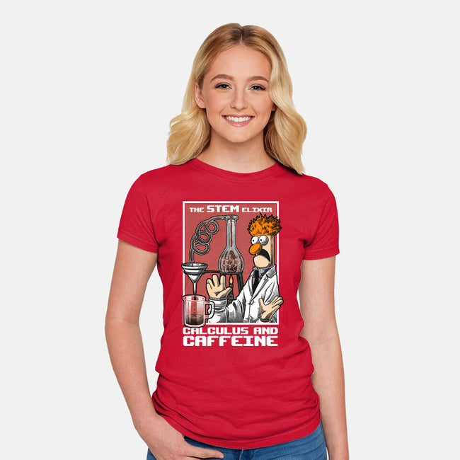 Science Puppet Coffee Lab-Womens-Fitted-Tee-Studio Mootant