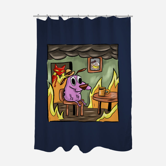 Everything Is Fine Dog-None-Polyester-Shower Curtain-nickzzarto
