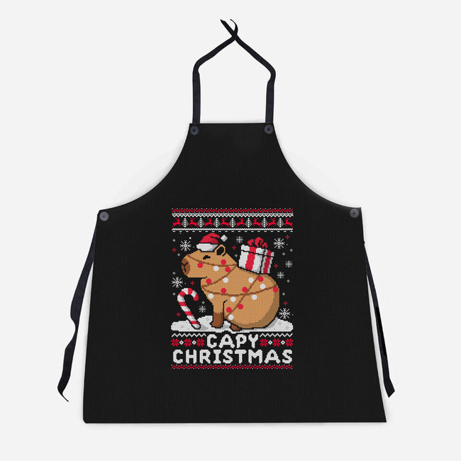 Capy Christmas-Unisex-Kitchen-Apron-NemiMakeit