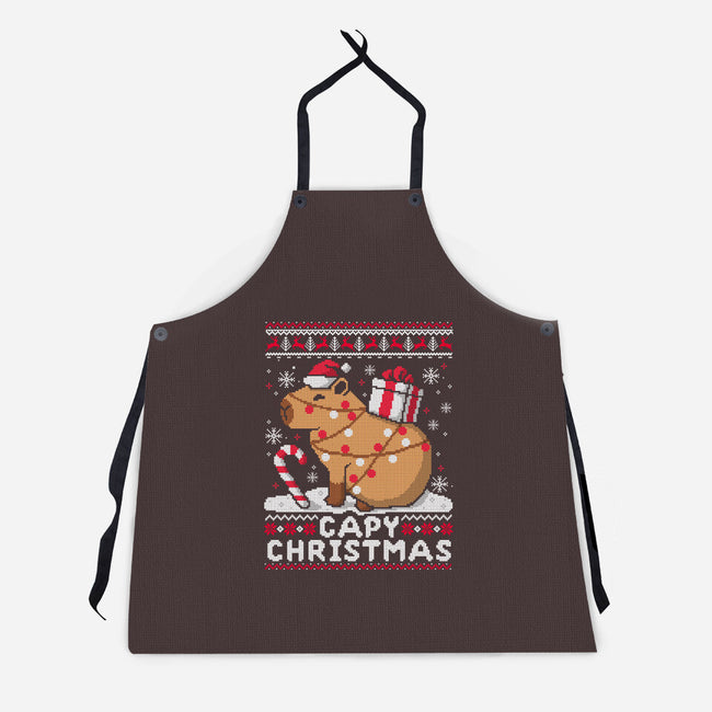 Capy Christmas-Unisex-Kitchen-Apron-NemiMakeit