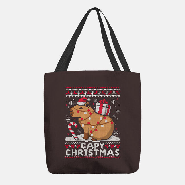Capy Christmas-None-Basic Tote-Bag-NemiMakeit