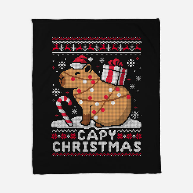 Capy Christmas-None-Fleece-Blanket-NemiMakeit