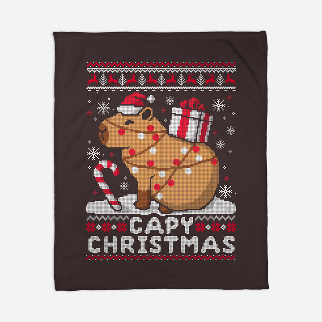 Capy Christmas-None-Fleece-Blanket-NemiMakeit
