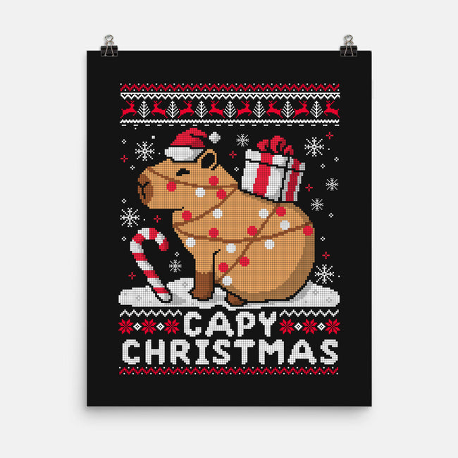 Capy Christmas-None-Matte-Poster-NemiMakeit