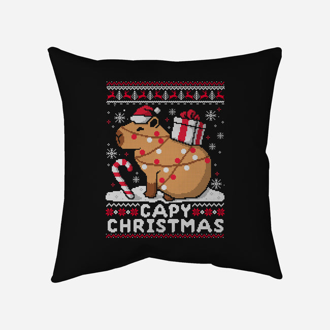 Capy Christmas-None-Removable Cover-Throw Pillow-NemiMakeit