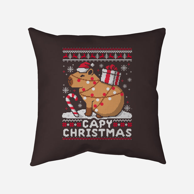 Capy Christmas-None-Removable Cover-Throw Pillow-NemiMakeit