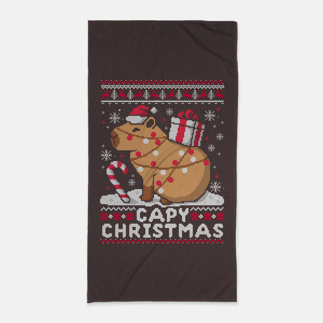 Capy Christmas-None-Beach-Towel-NemiMakeit