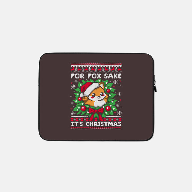 For Fox Sake It's Christmas-None-Zippered-Laptop Sleeve-NemiMakeit