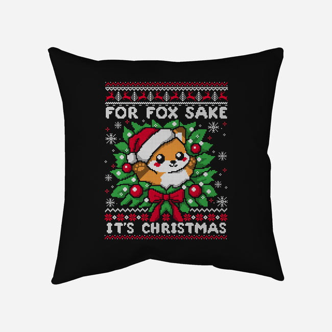 For Fox Sake It's Christmas-None-Removable Cover-Throw Pillow-NemiMakeit