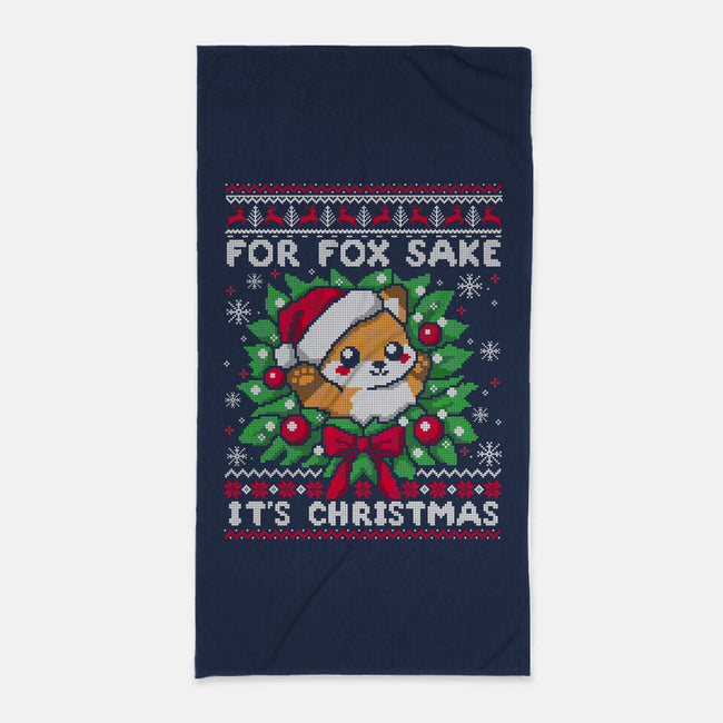 For Fox Sake It's Christmas-None-Beach-Towel-NemiMakeit
