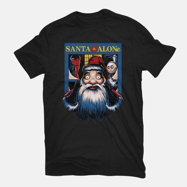 Santa Alone-Mens-Basic-Tee-daobiwan