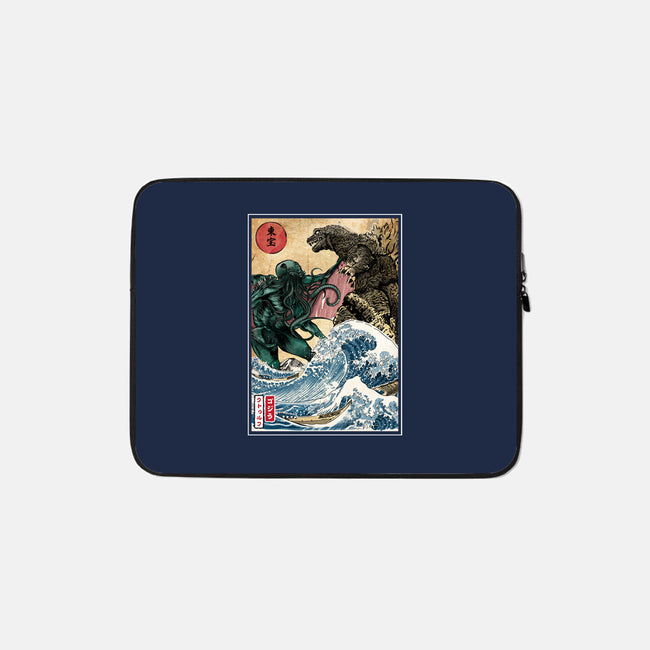 Monster King Vs Great Old One-None-Zippered-Laptop Sleeve-DrMonekers