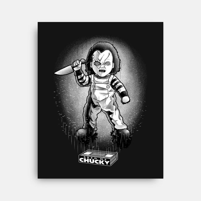 VHS Glitch Chucky-None-Stretched-Canvas-Astrobot Invention