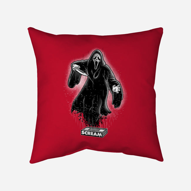 VHS Glitch Ghostface-None-Removable Cover w Insert-Throw Pillow-Astrobot Invention