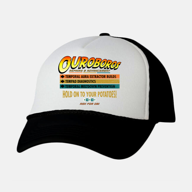 Ouroboros Repairs-Unisex-Trucker-Hat-rocketman_art