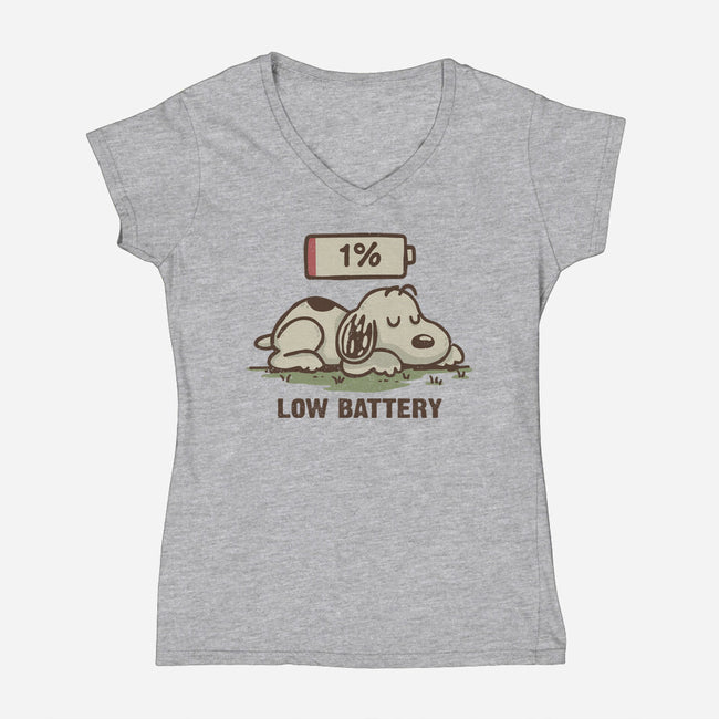 Low Battery-Womens-V-Neck-Tee-Xentee