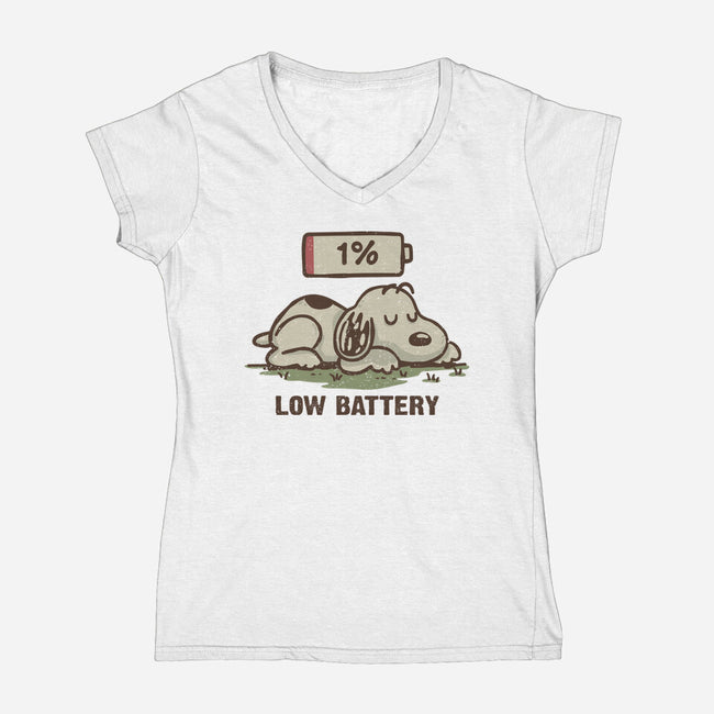 Low Battery-Womens-V-Neck-Tee-Xentee