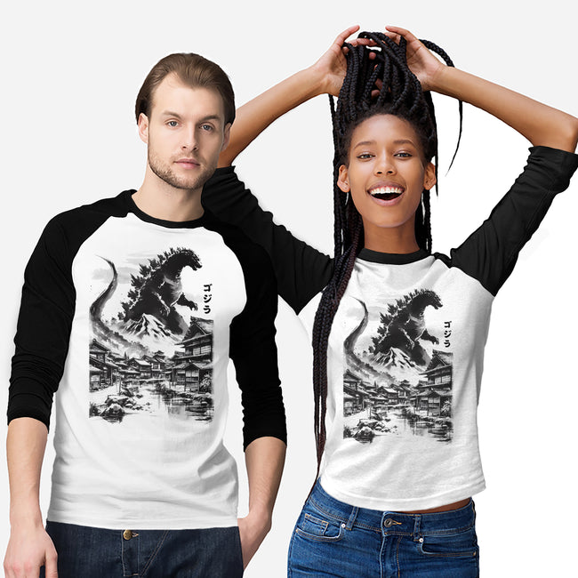 King In The Japanese Village-Unisex-Baseball-Tee-DrMonekers