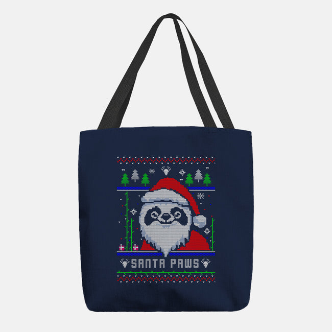 Santa Paws Christmas Panda-None-Basic Tote-Bag-constantine2454
