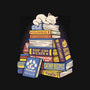 Cat Books Feline Library-Womens-Off Shoulder-Tee-tobefonseca
