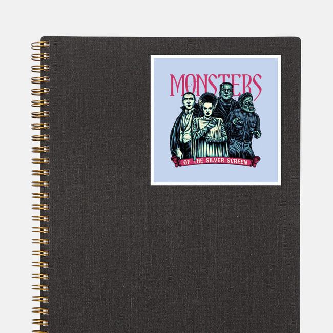 Monsters Of The Silver Screen-None-Glossy-Sticker-momma_gorilla