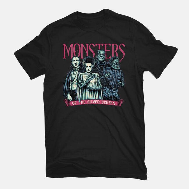 Monsters Of The Silver Screen-Youth-Basic-Tee-momma_gorilla