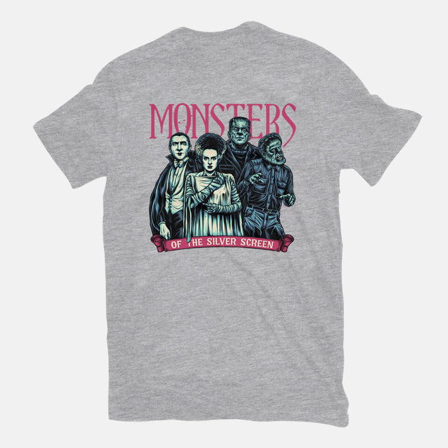 Monsters Of The Silver Screen-Womens-Basic-Tee-momma_gorilla