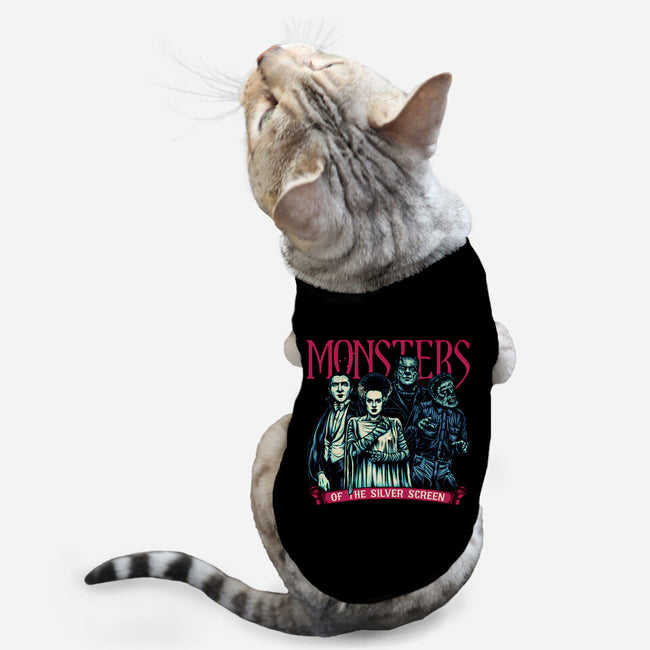 Monsters Of The Silver Screen-Cat-Basic-Pet Tank-momma_gorilla