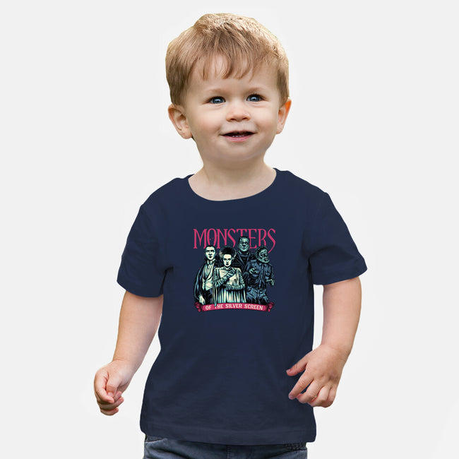 Monsters Of The Silver Screen-Baby-Basic-Tee-momma_gorilla
