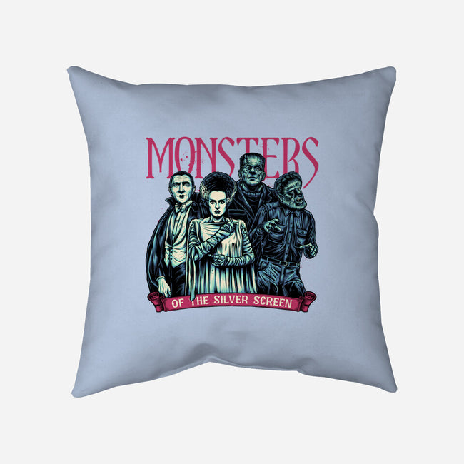 Monsters Of The Silver Screen-None-Removable Cover-Throw Pillow-momma_gorilla