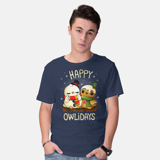 Happy Owlidays-Mens-Basic-Tee-Vallina84