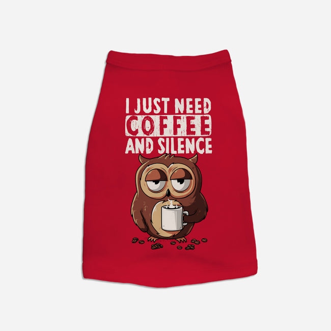 Coffee And Silence-Cat-Basic-Pet Tank-ducfrench