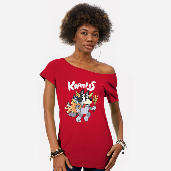 Krampus Bluey-Womens-Off Shoulder-Tee-Nemons