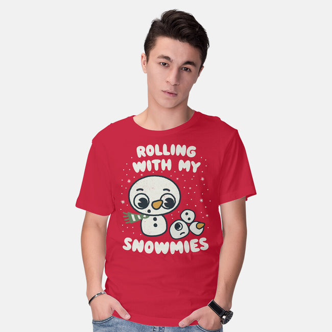 Rolling With My Snowmies-Mens-Basic-Tee-Weird & Punderful